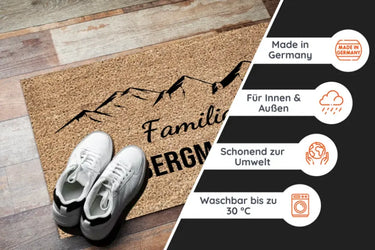 Mountain Lover - Personalisierte Fußmatte für Familien